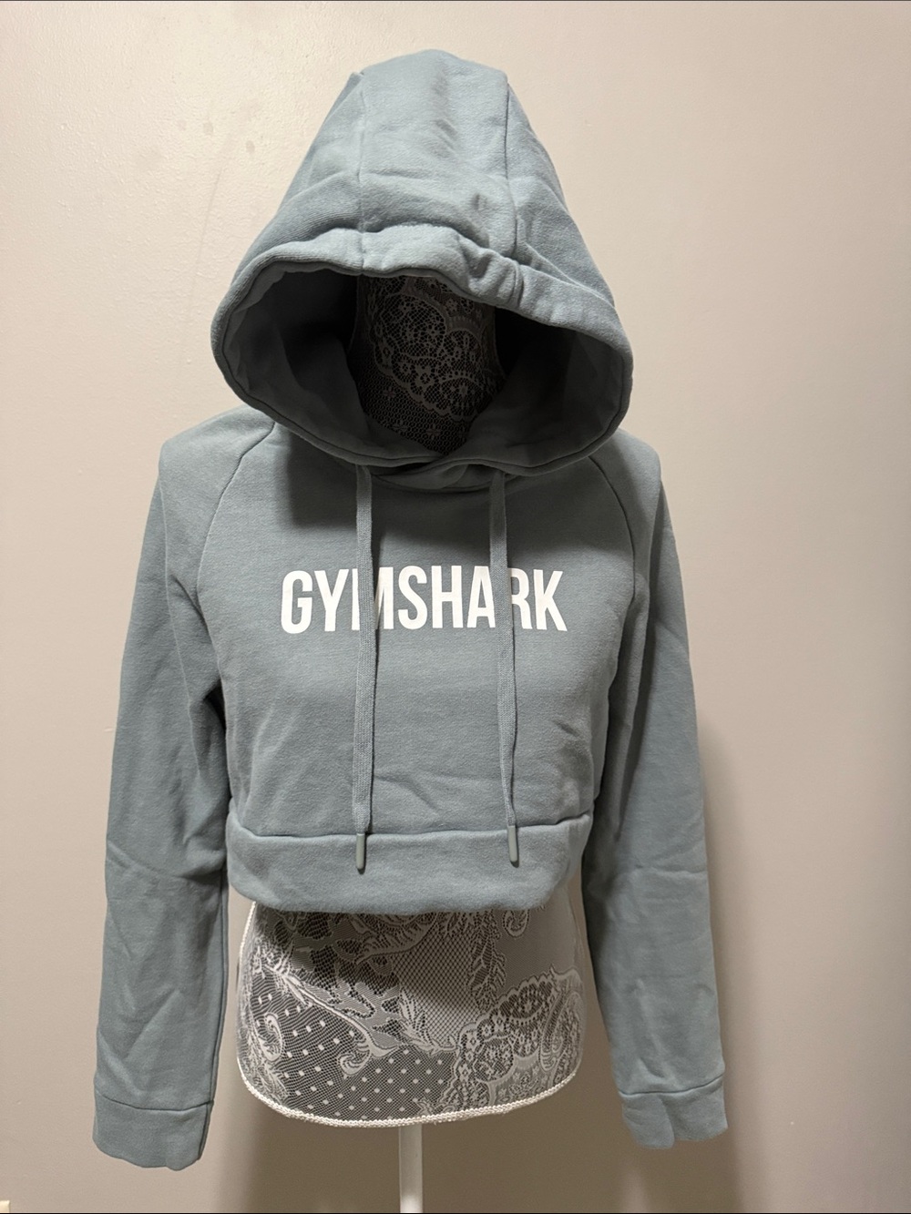 Gymshark Light Blue Cropped Hoodie